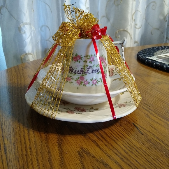 "With Love" Gift mug, bowl and plate set - Picture 2 of 2